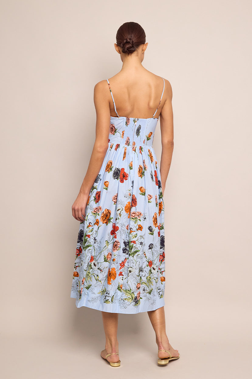 Alba Midi Dress in Botanica Blue