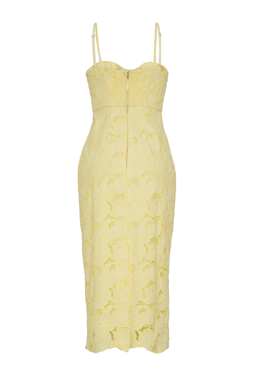 Camille Dress in Tulip Lace Yellow