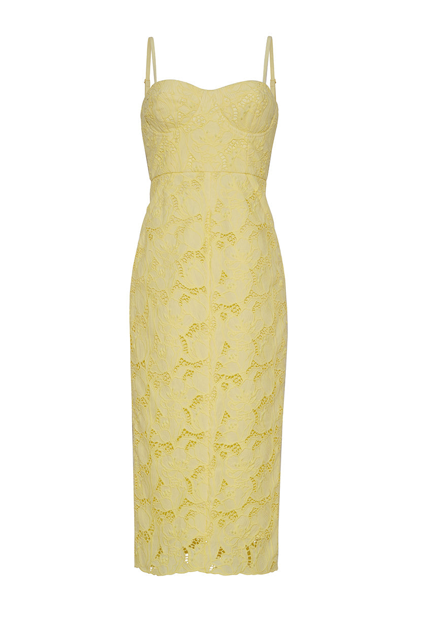 Camille Dress in Tulip Lace Yellow