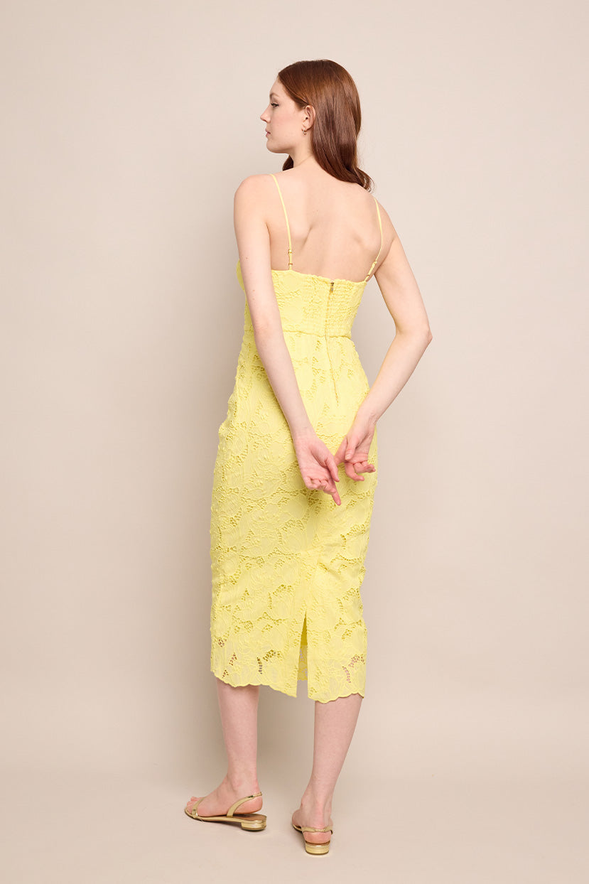 Camille Dress in Tulip Lace Yellow