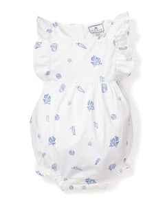 Baby’s Twill Ruffled Romper in Suffolk Seashells