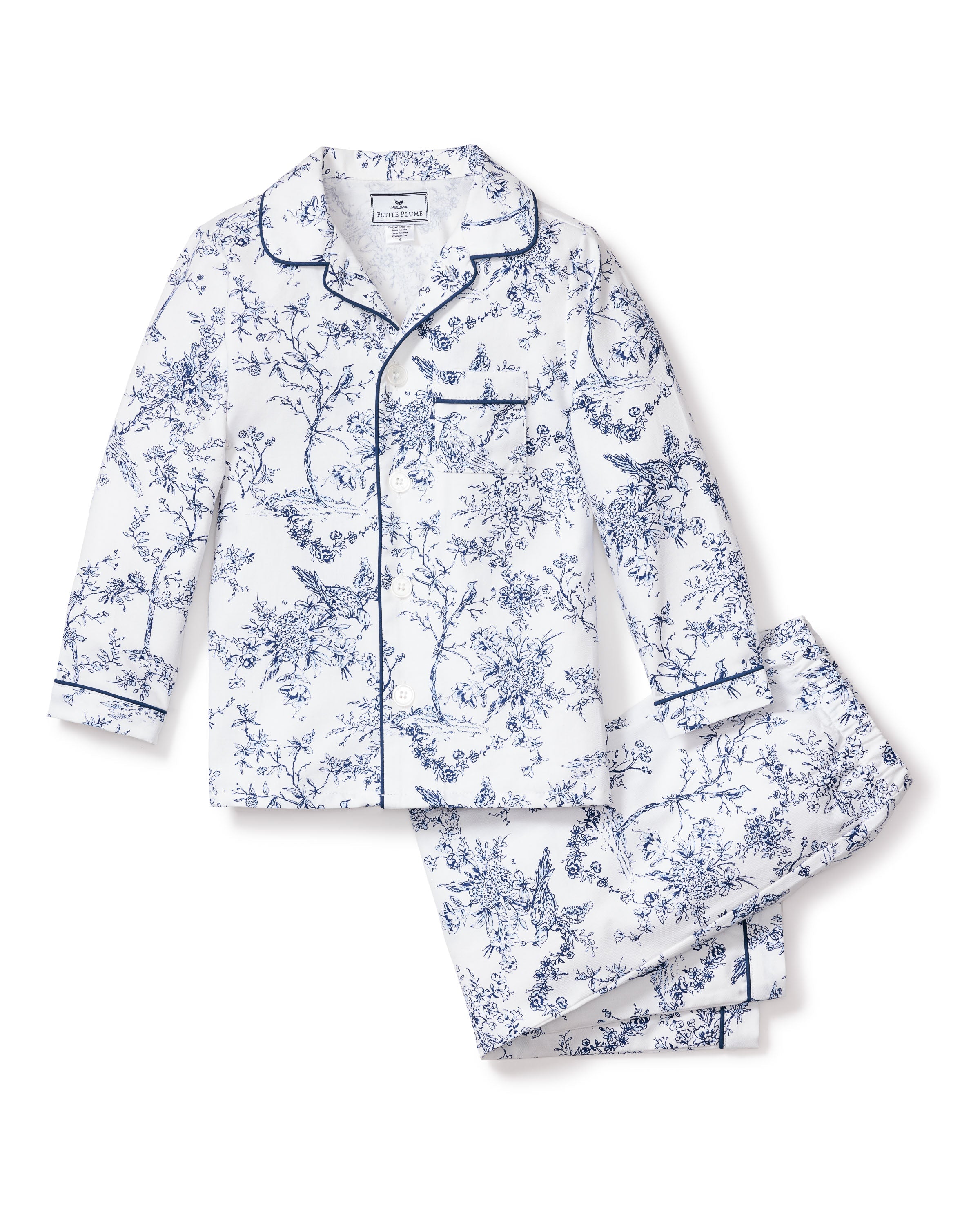 Kid’s Twill Pajama Set in Timeless Toile