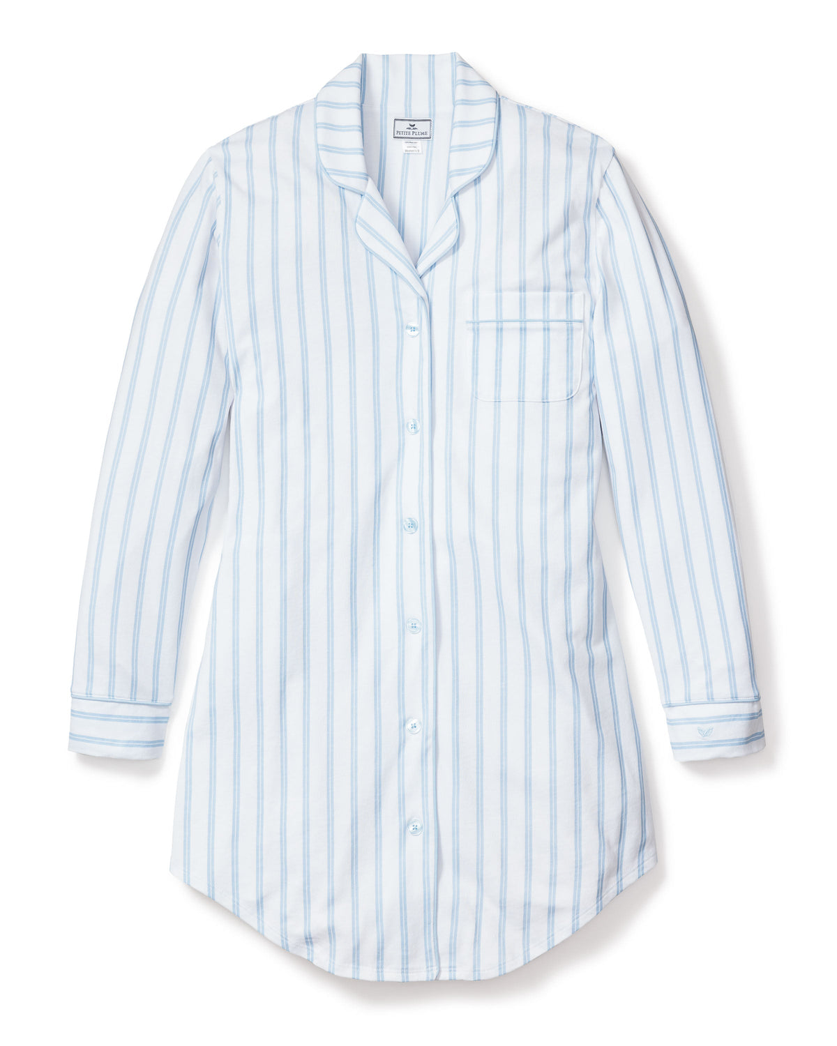 Women's Pima Nightshirt in Periwinkle Stripe