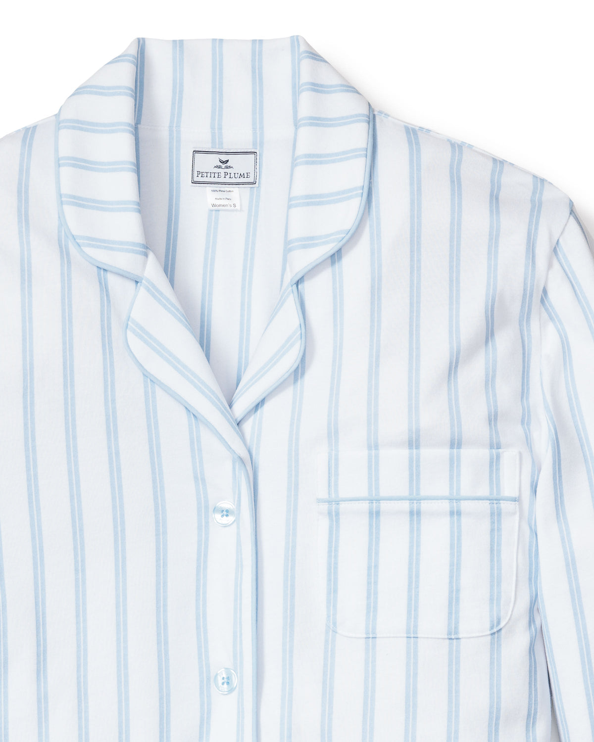 Women's Pima Nightshirt in Periwinkle Stripe