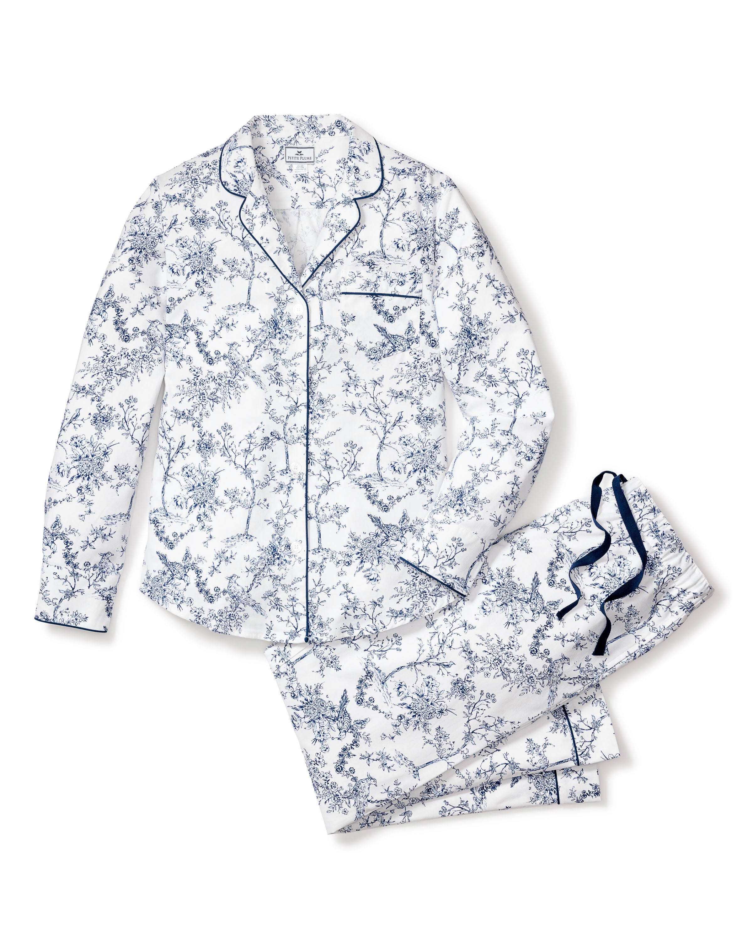 Women’s Twill Pajama Set in Timeless Toile