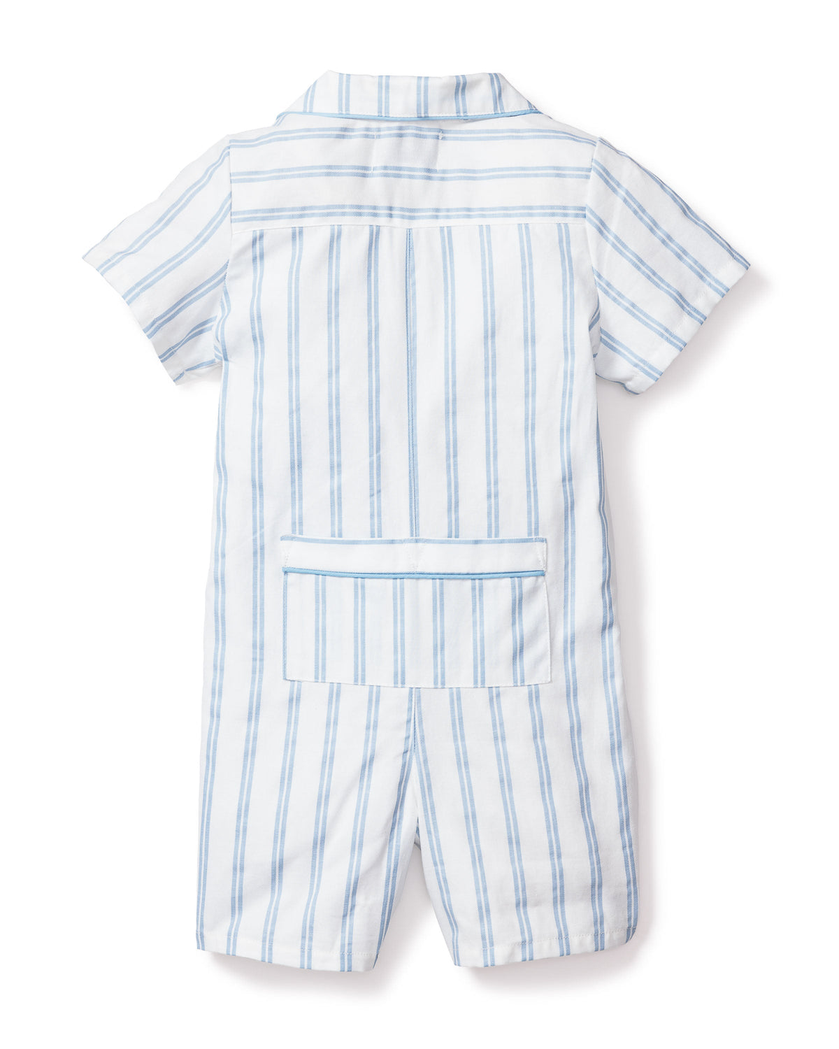 Baby’s Twill Summer Romper in Periwinkle Stripe