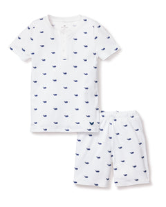 Kid’s Pima Snug Fit Pajama Short Set in Whales