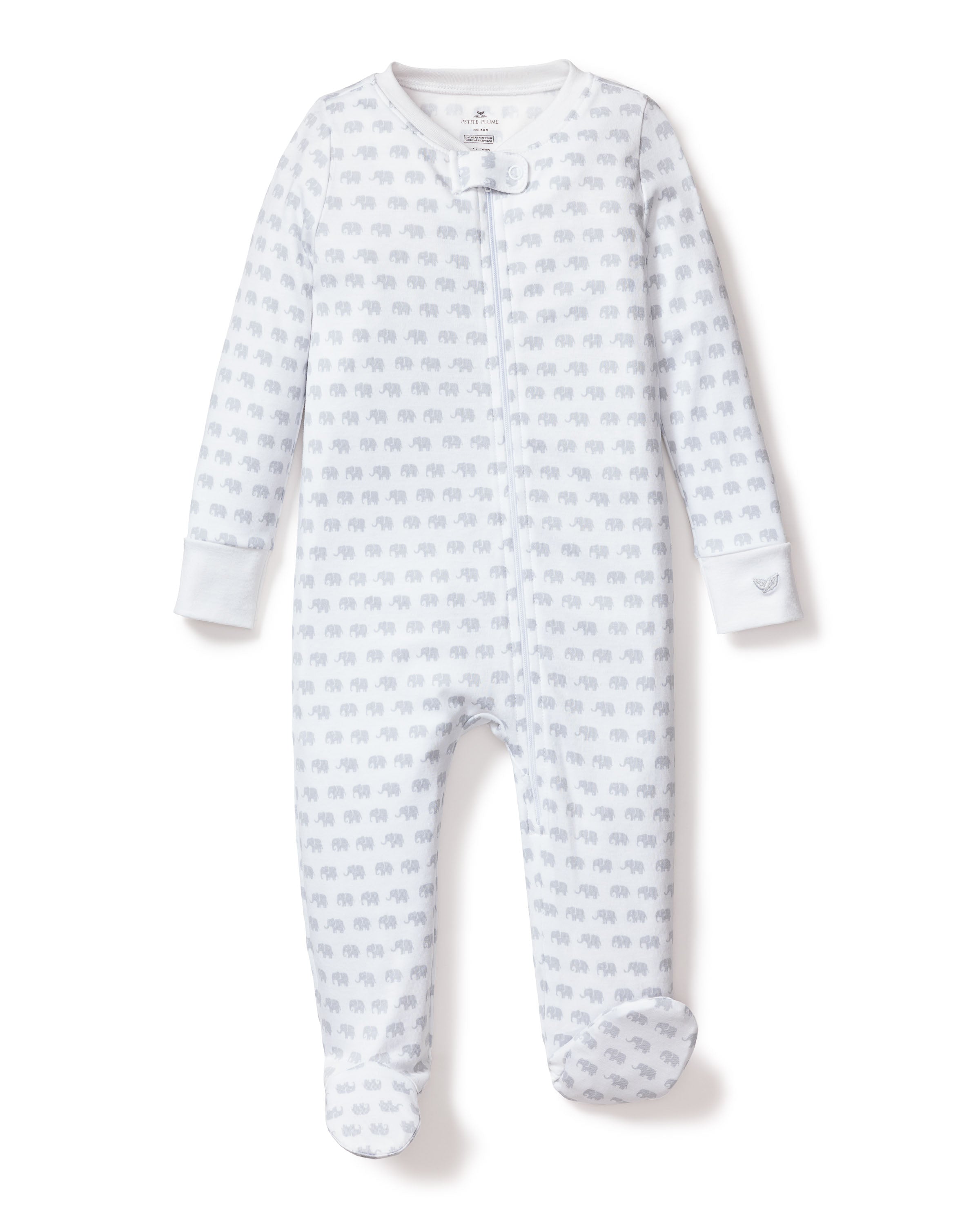 Baby’s Pima Snug Fit Romper in Gray Elephants