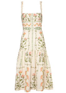 Nispero Oasis Linen Midi Dress