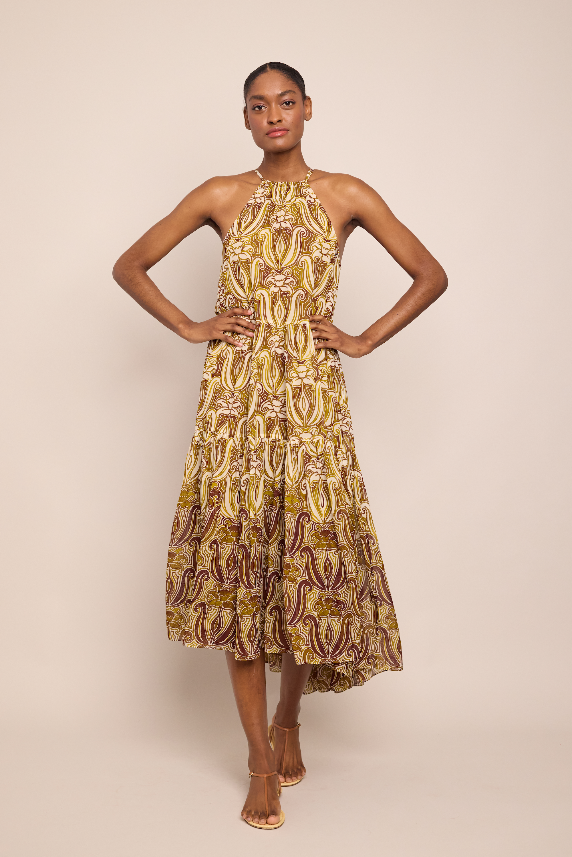 Natasha Dress in Daffodils Plum