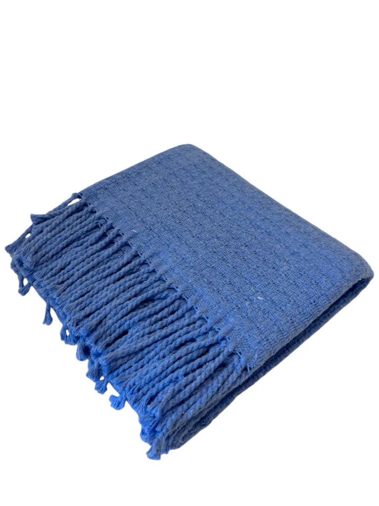 Basket Weave Textured Baby Throw with Fringes
