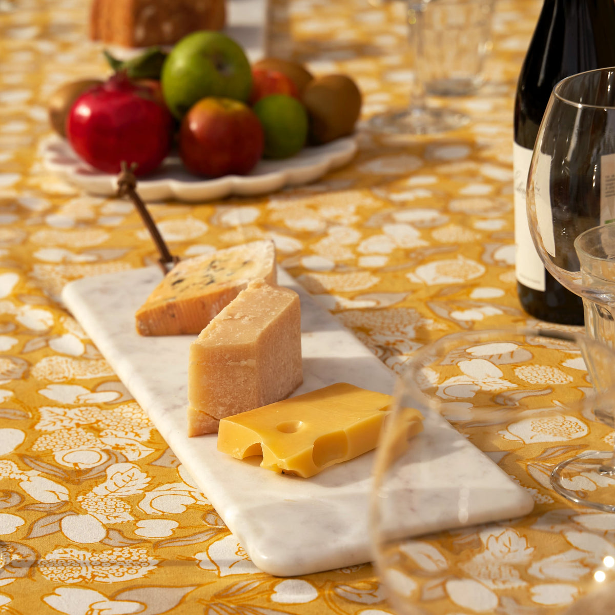 French Tablecloth Forest Harvest Grey & Mustard