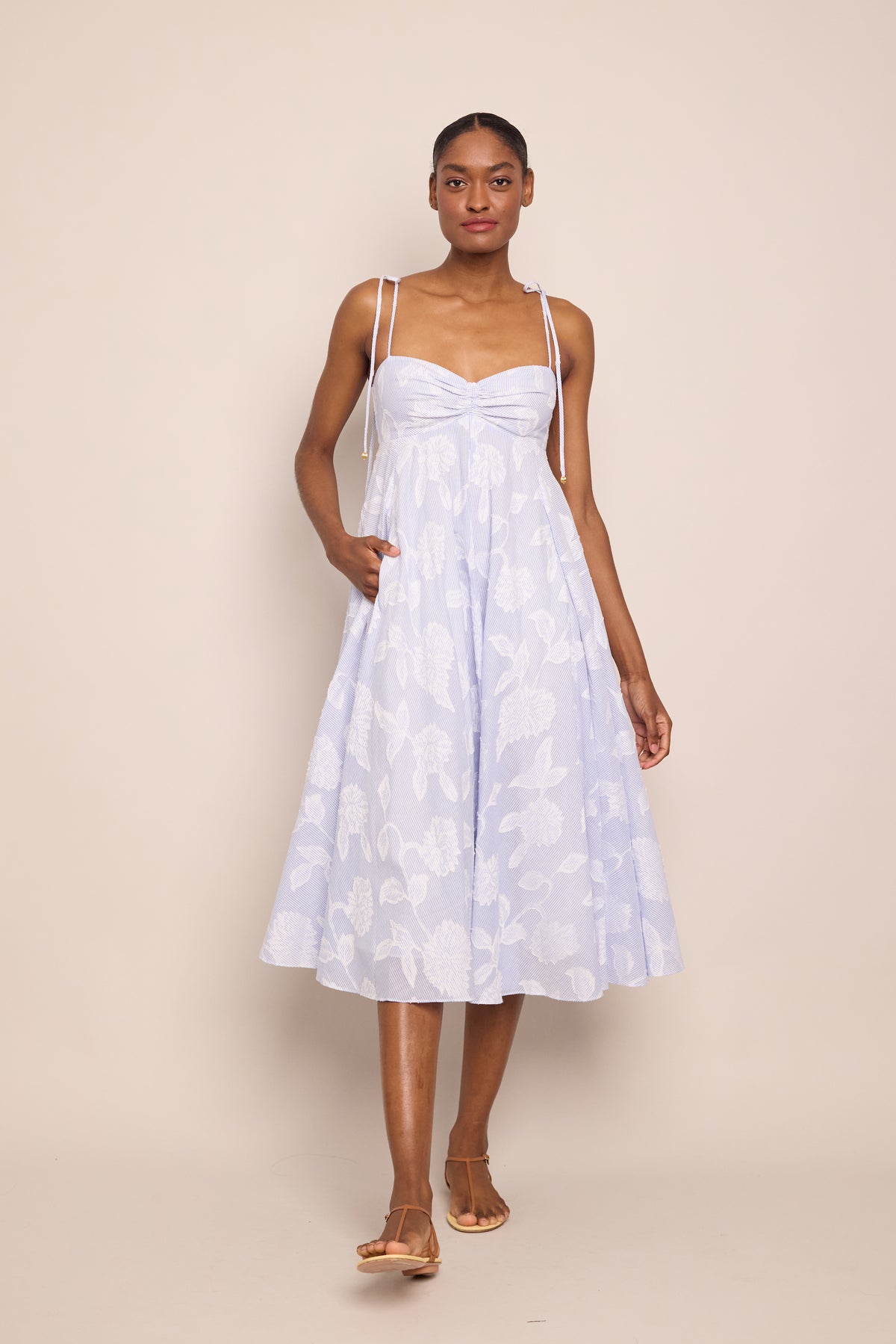 Sunray Dress in Floral Clip Jacquard