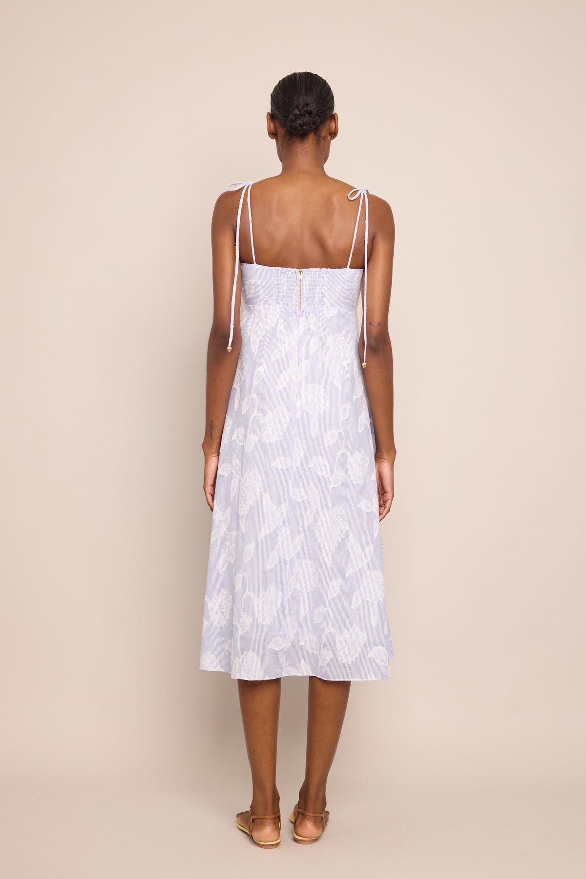 Sunray Dress in Floral Clip Jacquard