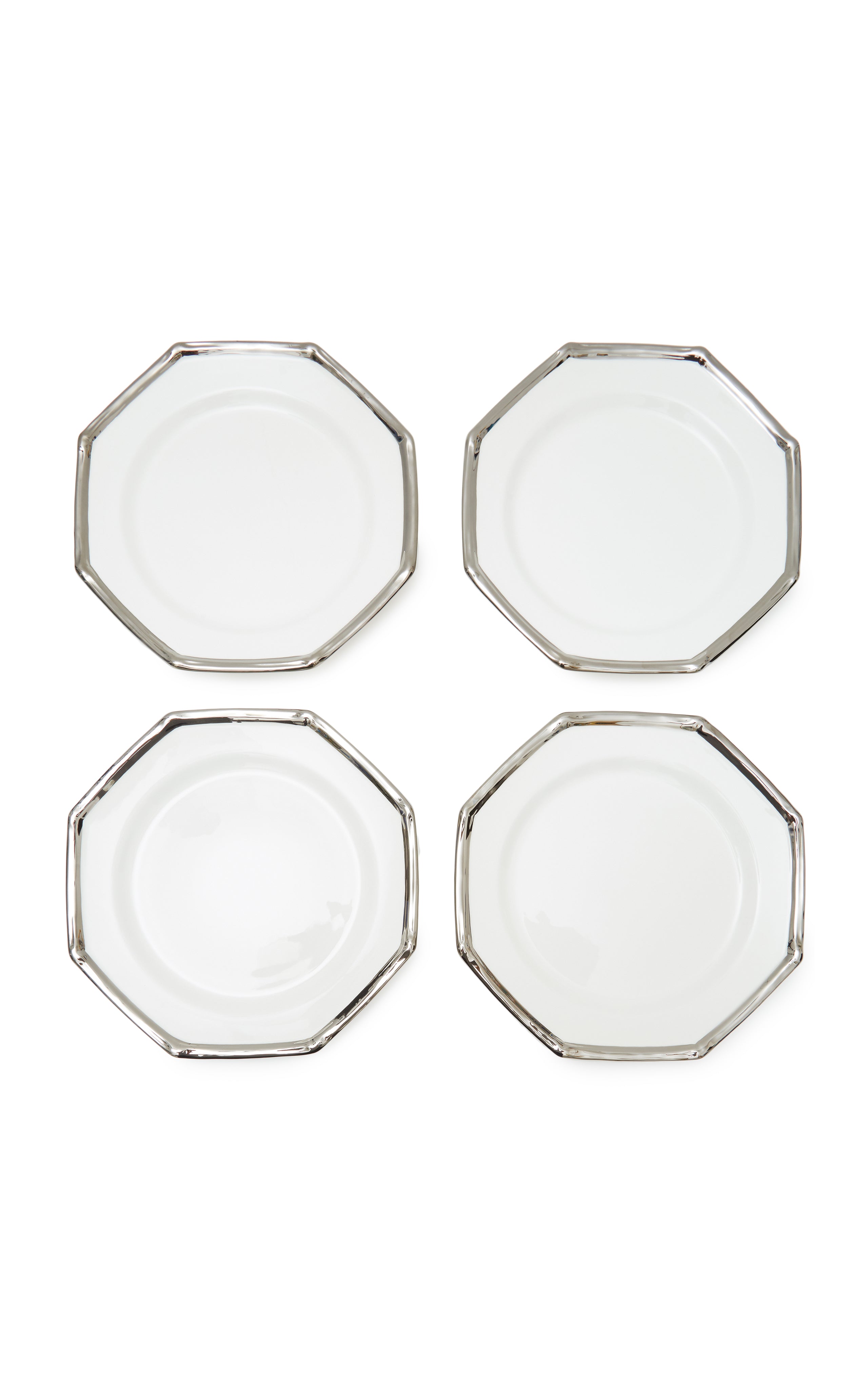 Bamboo Dinner Plates in Platinum, Set of 6