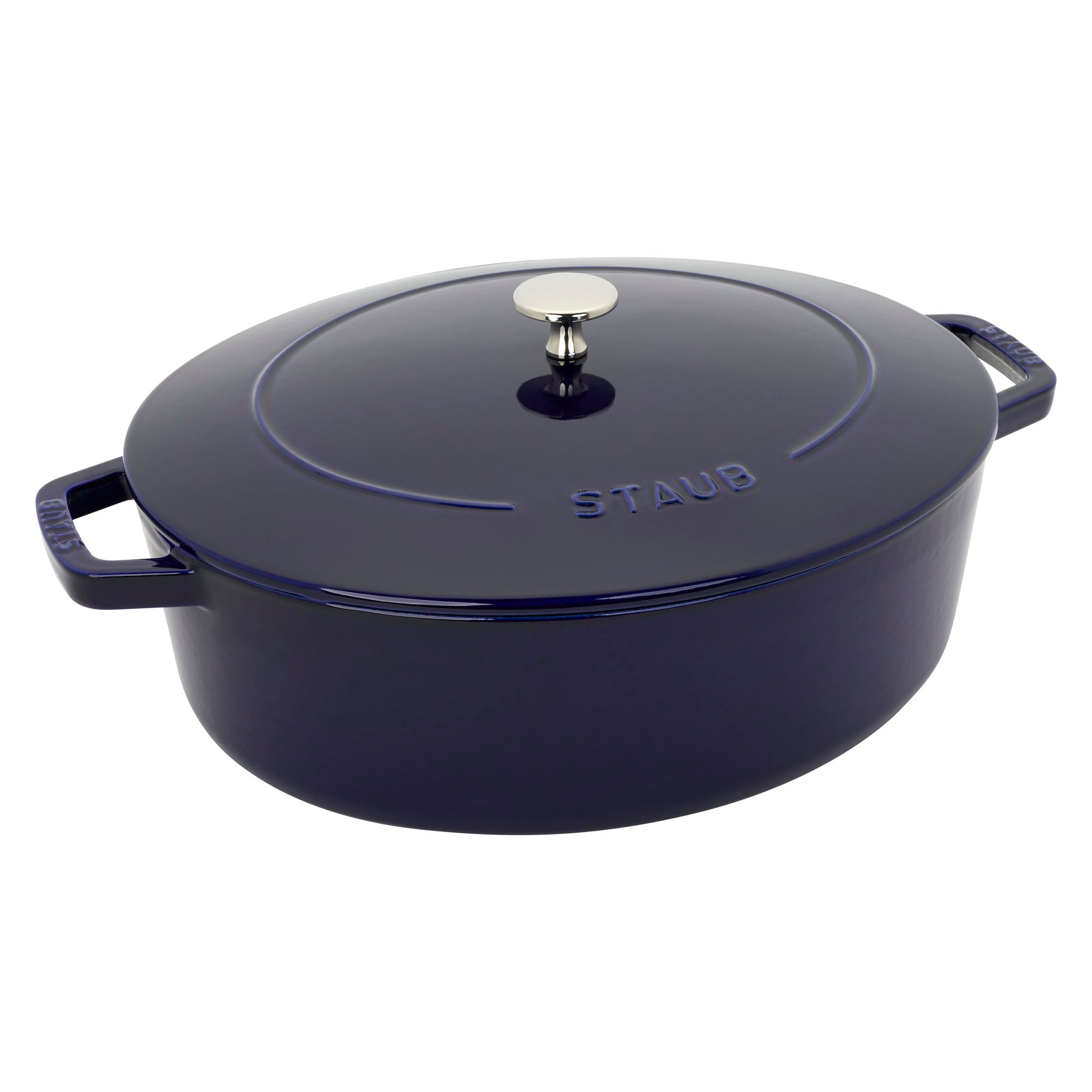 Cast Iron 6.25-qt Shallow Oval Dutch Oven in Dark Blue