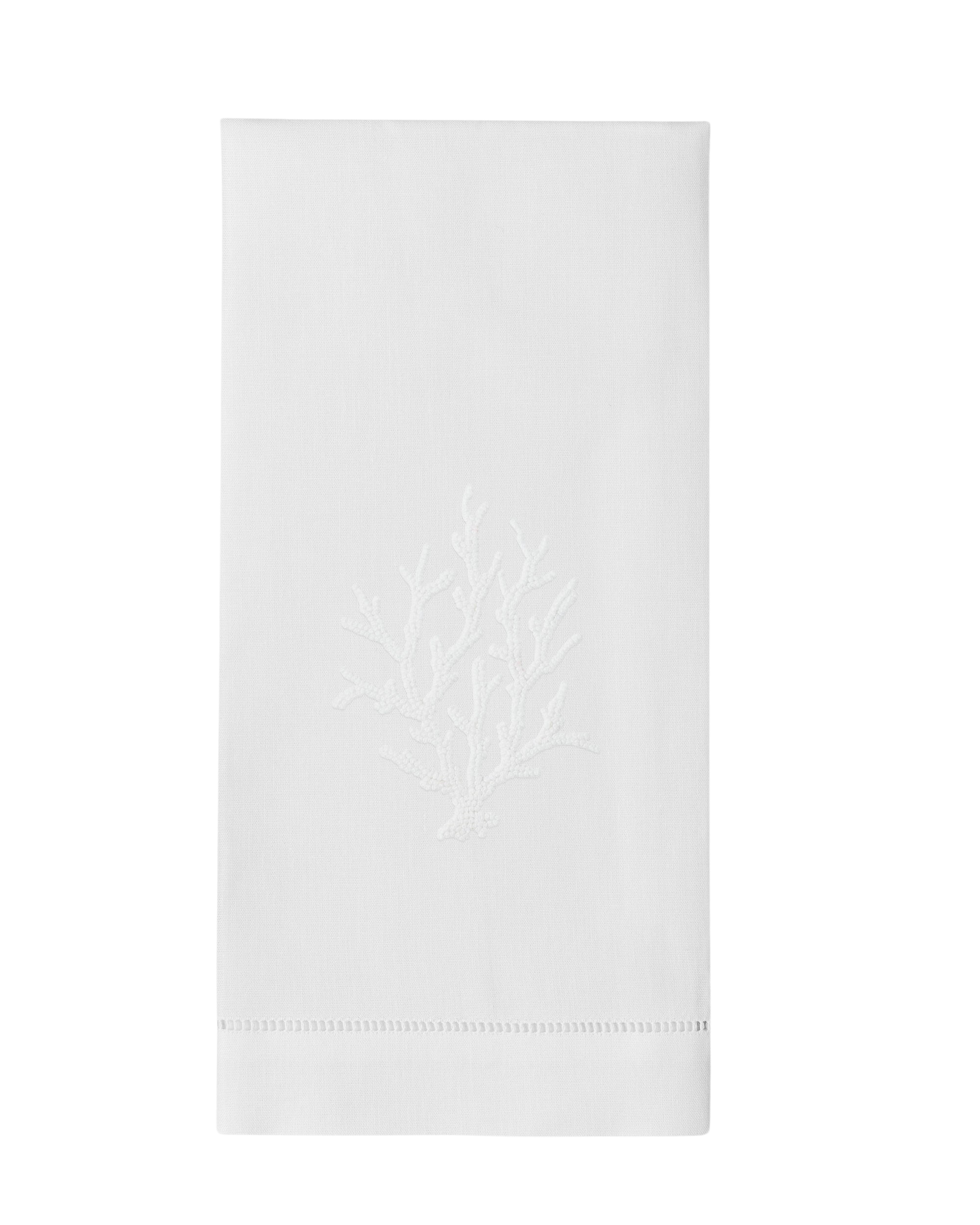 Coral Knot White Hand Towel