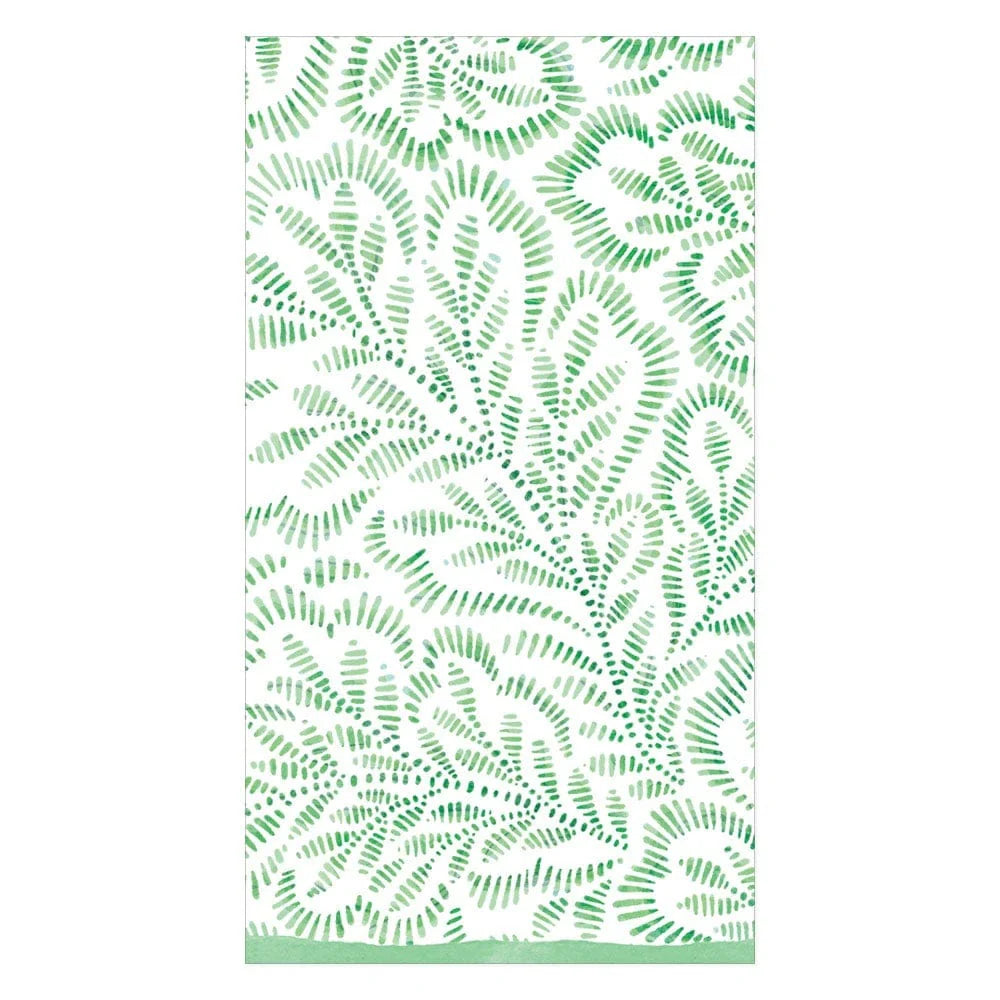 Block Print Leaves Paper Guest Towel Napkins, Set of 15