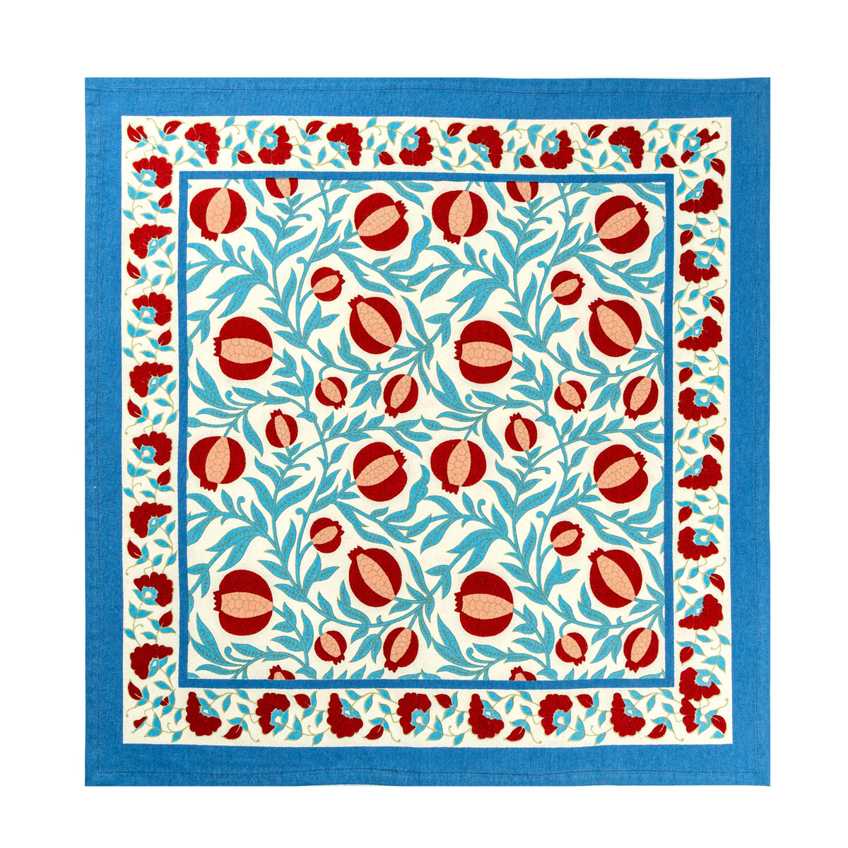 Grenadine Blue & Red Napkins, Set of 6