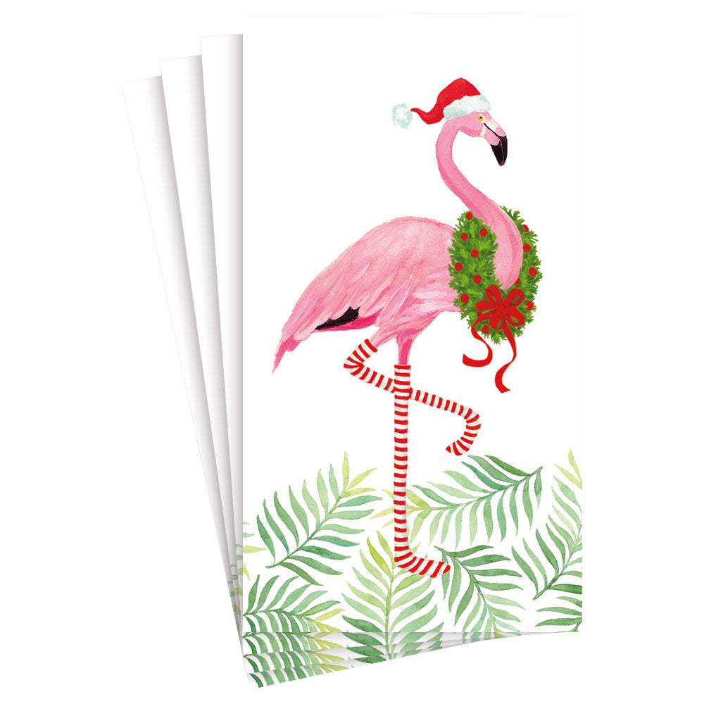 Christmas Flamingos Paper Guest Towel Napkins, Set of 15