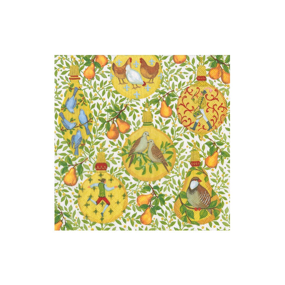 In A Pear Tree Boxed Cocktail Napkins, Set of 40