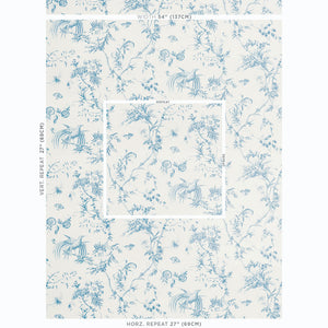 Toile De La Prairie Fabric in Blue