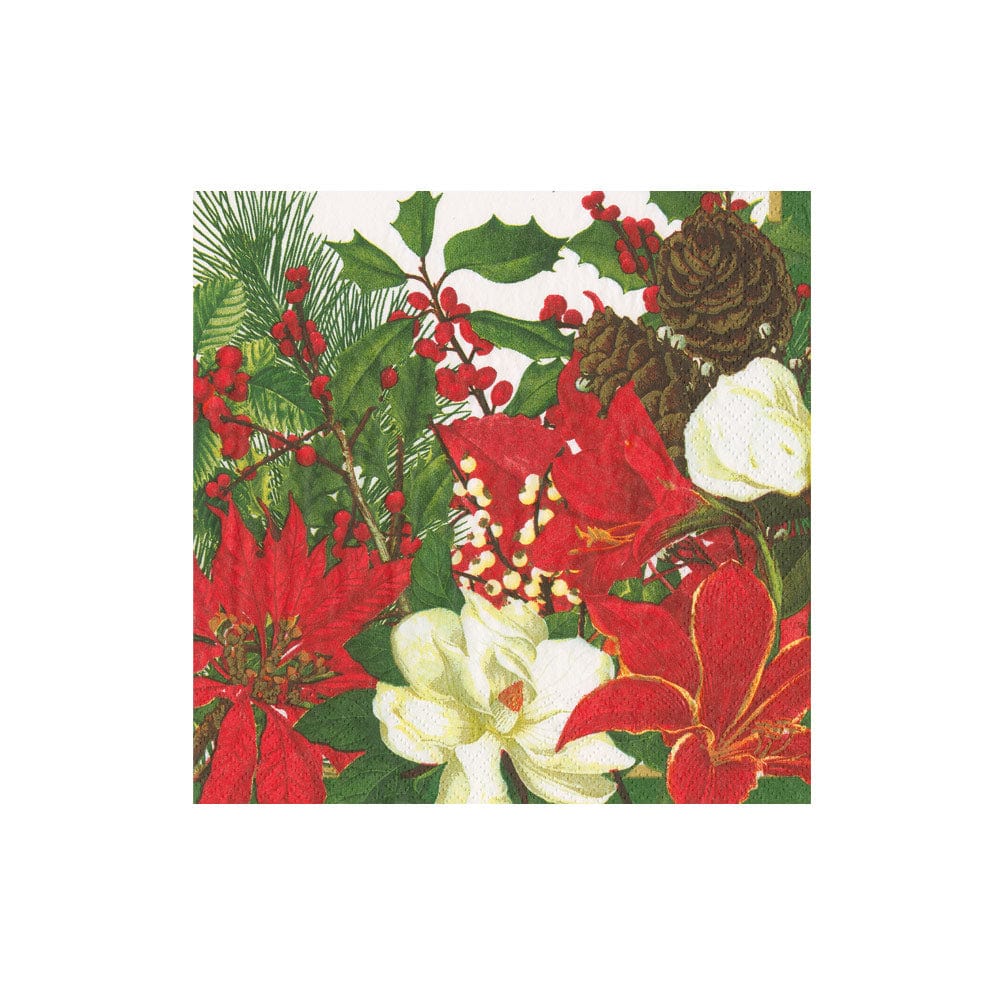 Christmas Garden Boxed Cocktail Napkins, Set of 40