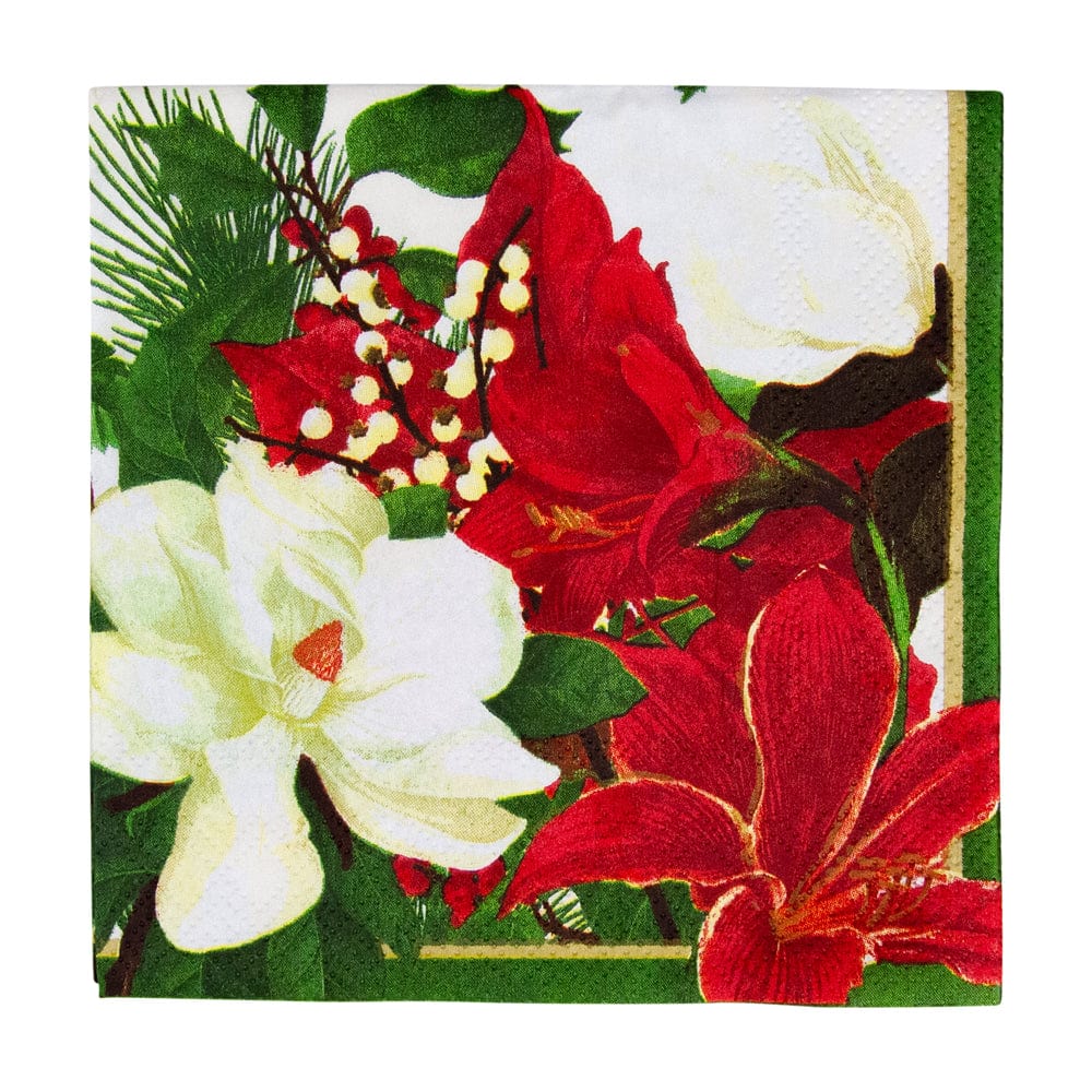 Christmas Garden Cocktail Napkins, Set of 20