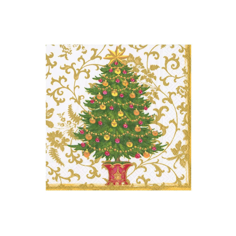 Gilded Tree Boxed Cocktail Napkins, Set of 40