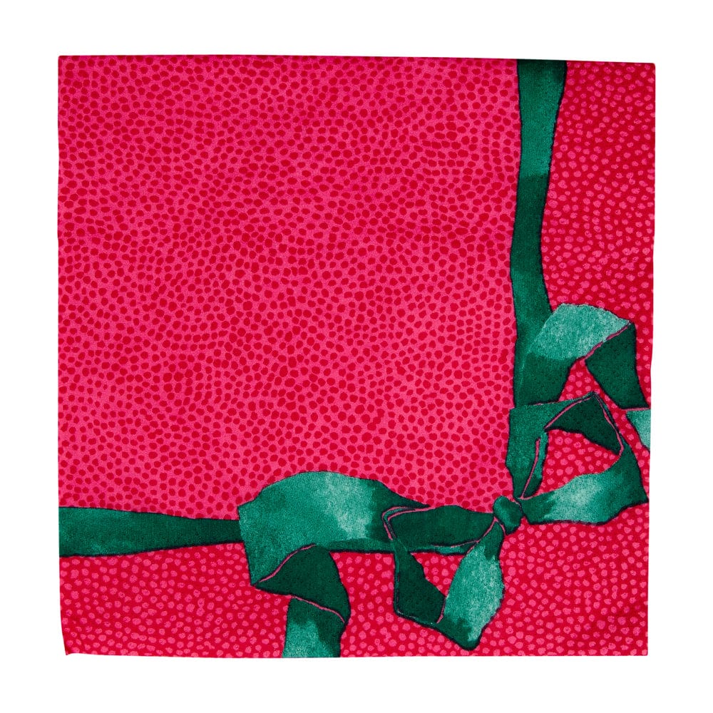 Happy Menocal x Capsari Tied With A Bow Red & Spruce Luncheon Napkins, Set of 20