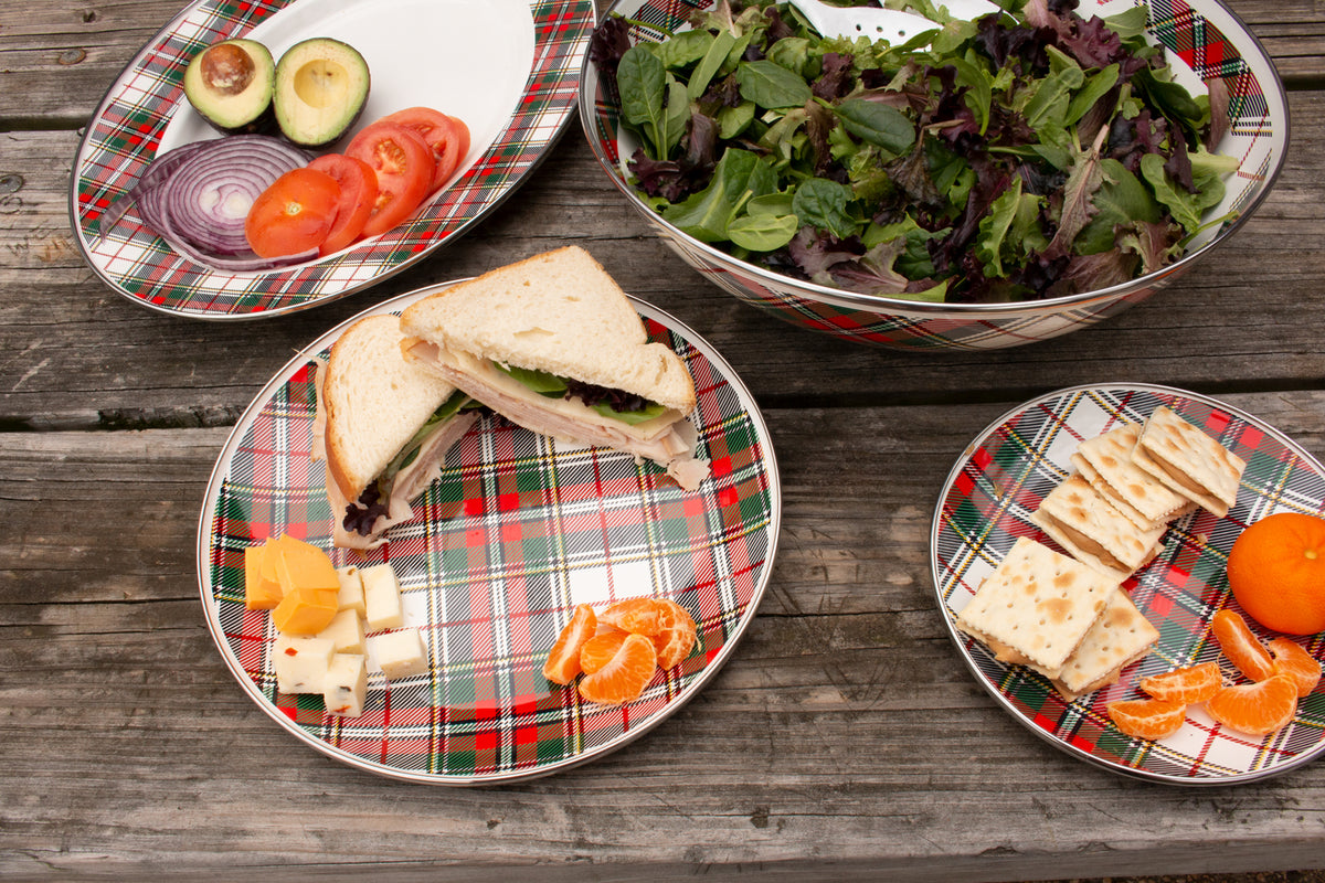 Oval Platter in Highland Plaid