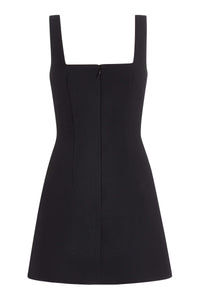 Brooke Black Wool Crepe Mini Dress