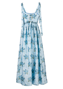 OTM Exclusive: The Marie Dress in Blue Floral Brocade
