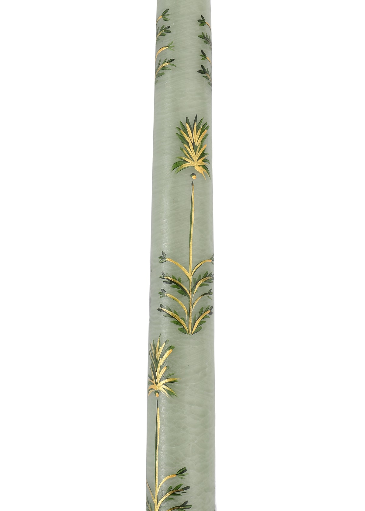 Sage Chrysanthemum Hand-Painted Taper Candles Set of Two