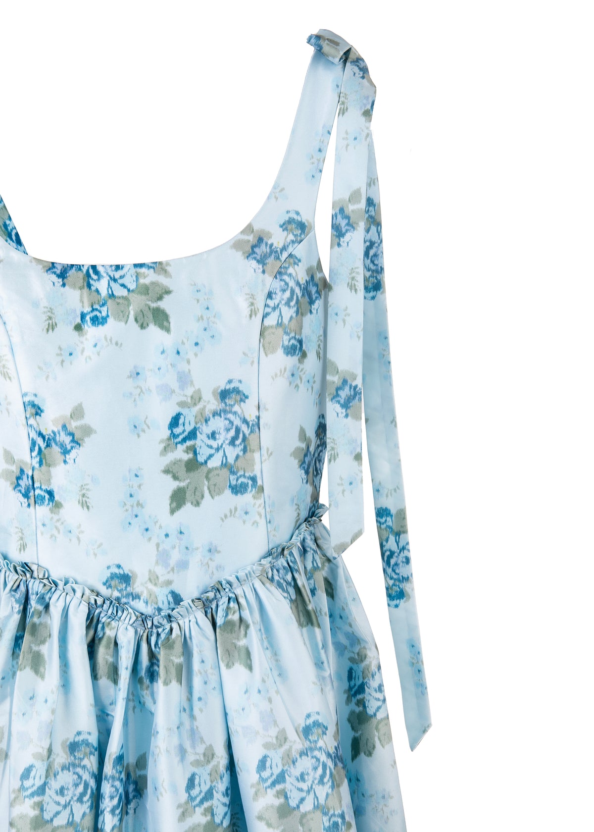 OTM Exclusive: The Marie Dress in Blue Floral Brocade