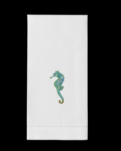 Seahorse Aqua Hand Towel