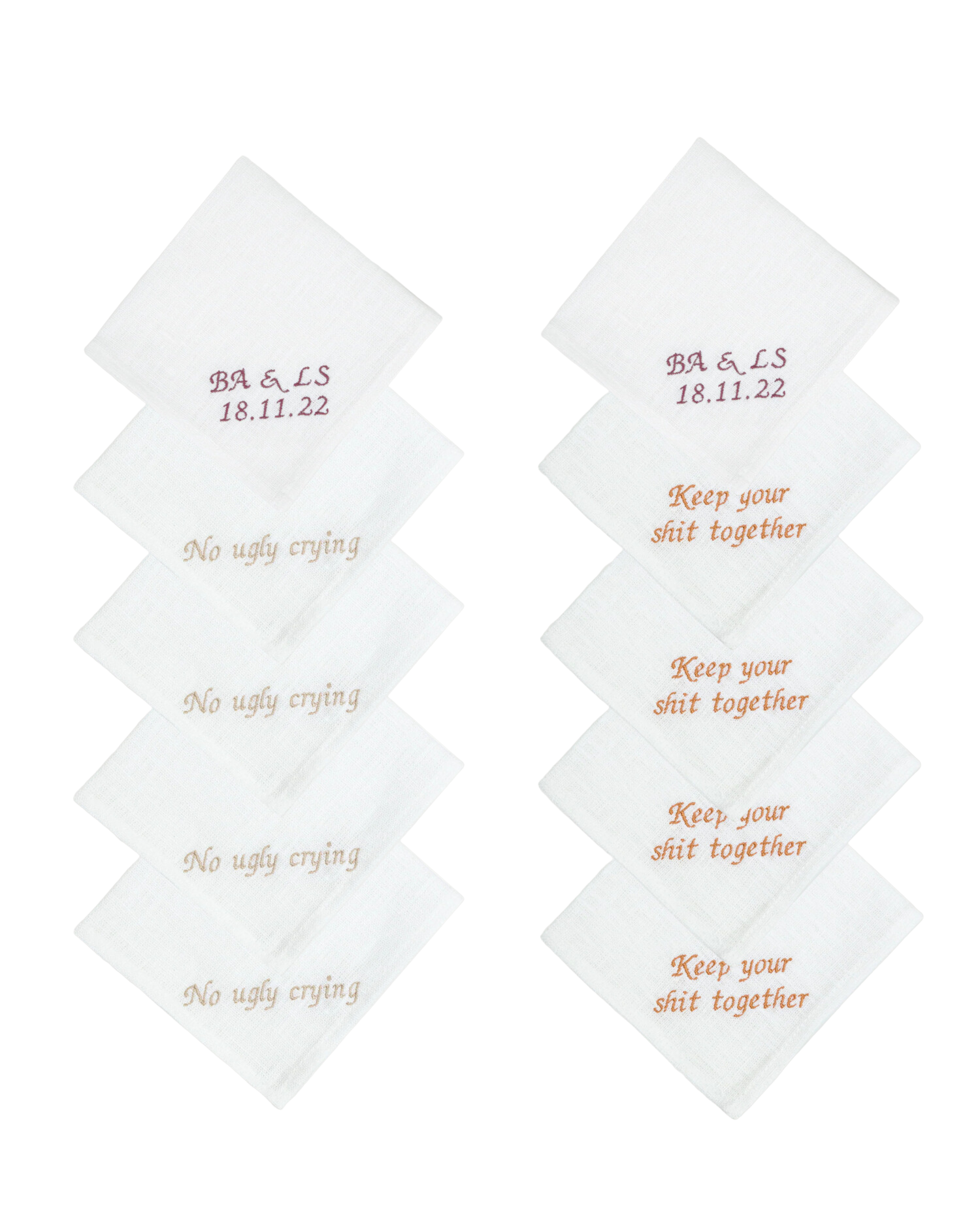 Personalized Handkerchiefs, Set of 10