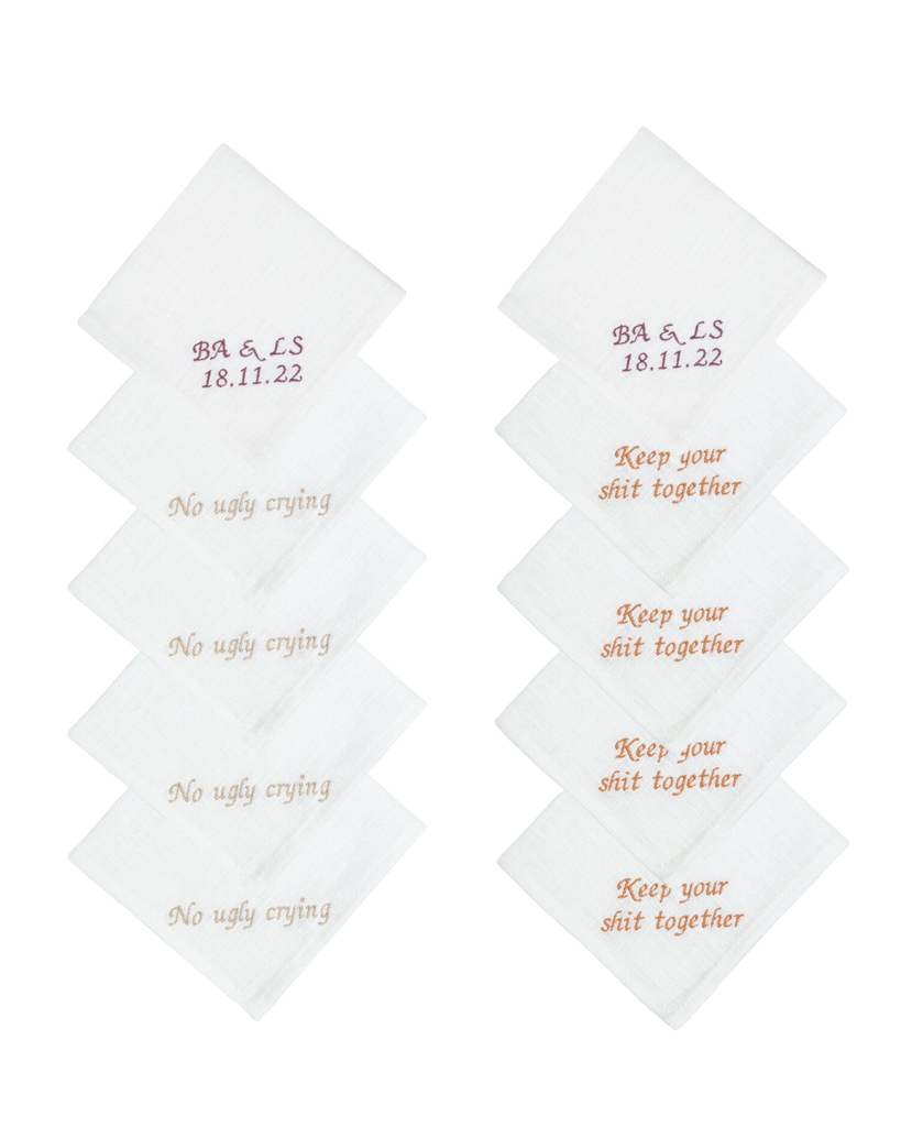 Personalized Handkerchiefs, Set of 10