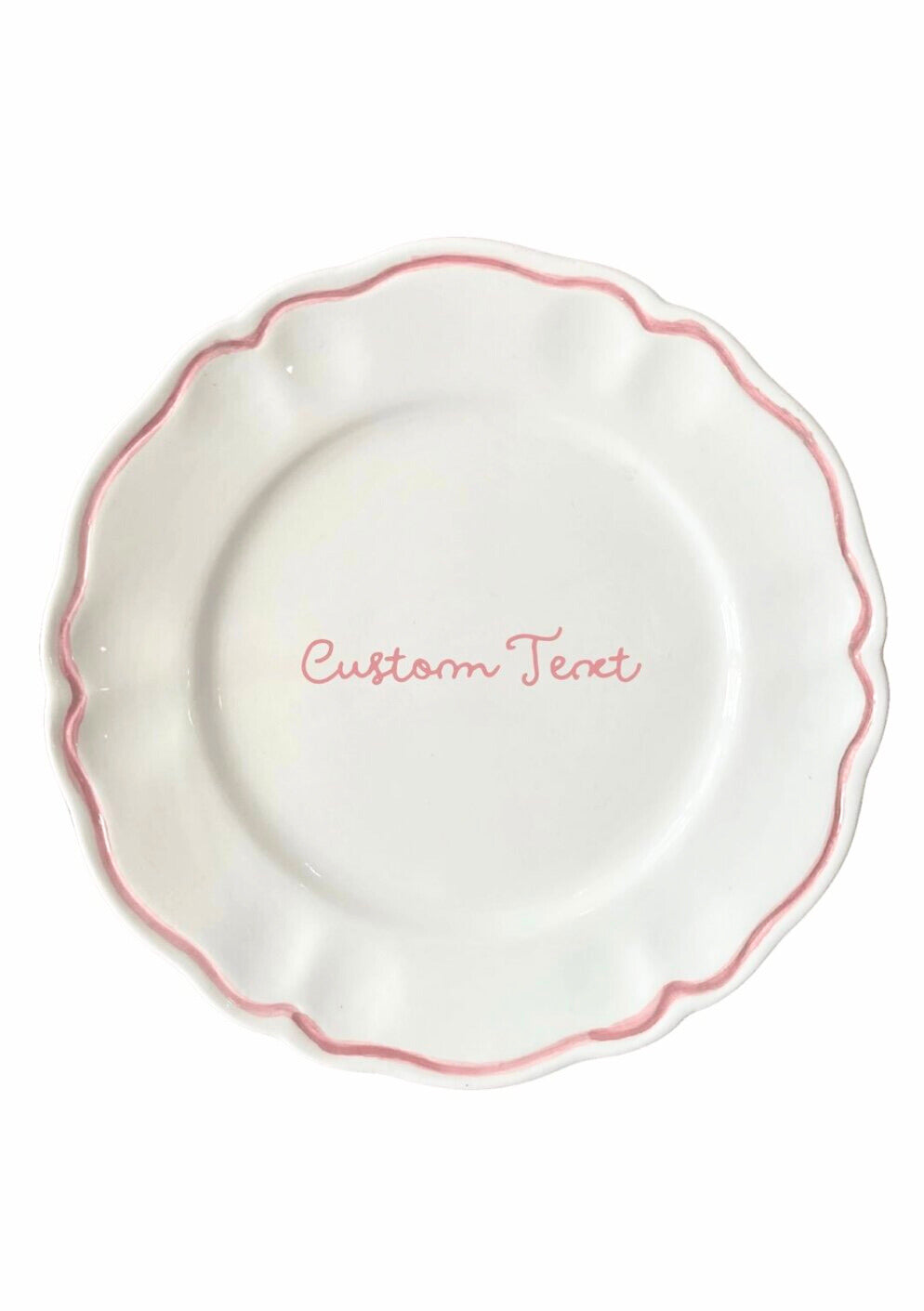 Personalized Quote Dinner Scalloped Plate, Set of 6