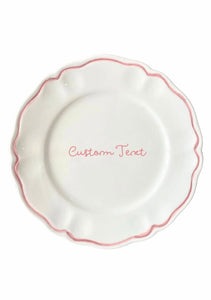 Personalized Quote Dessert Scalloped Plate, Set of 6