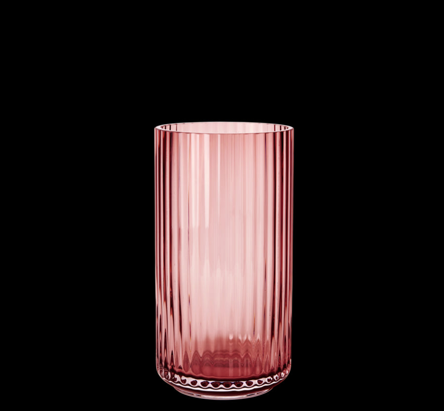 Lyngby Vase Mouth Blown Glass in Burgundy