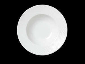 Lyngby Porcelain Rhombe Soup Plate in White