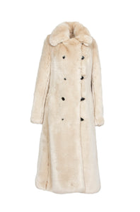 Catherine Faux Fur Reversible Coat in Crème