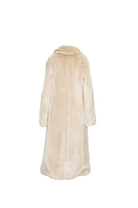 Catherine Faux Fur Reversible Coat in Crème