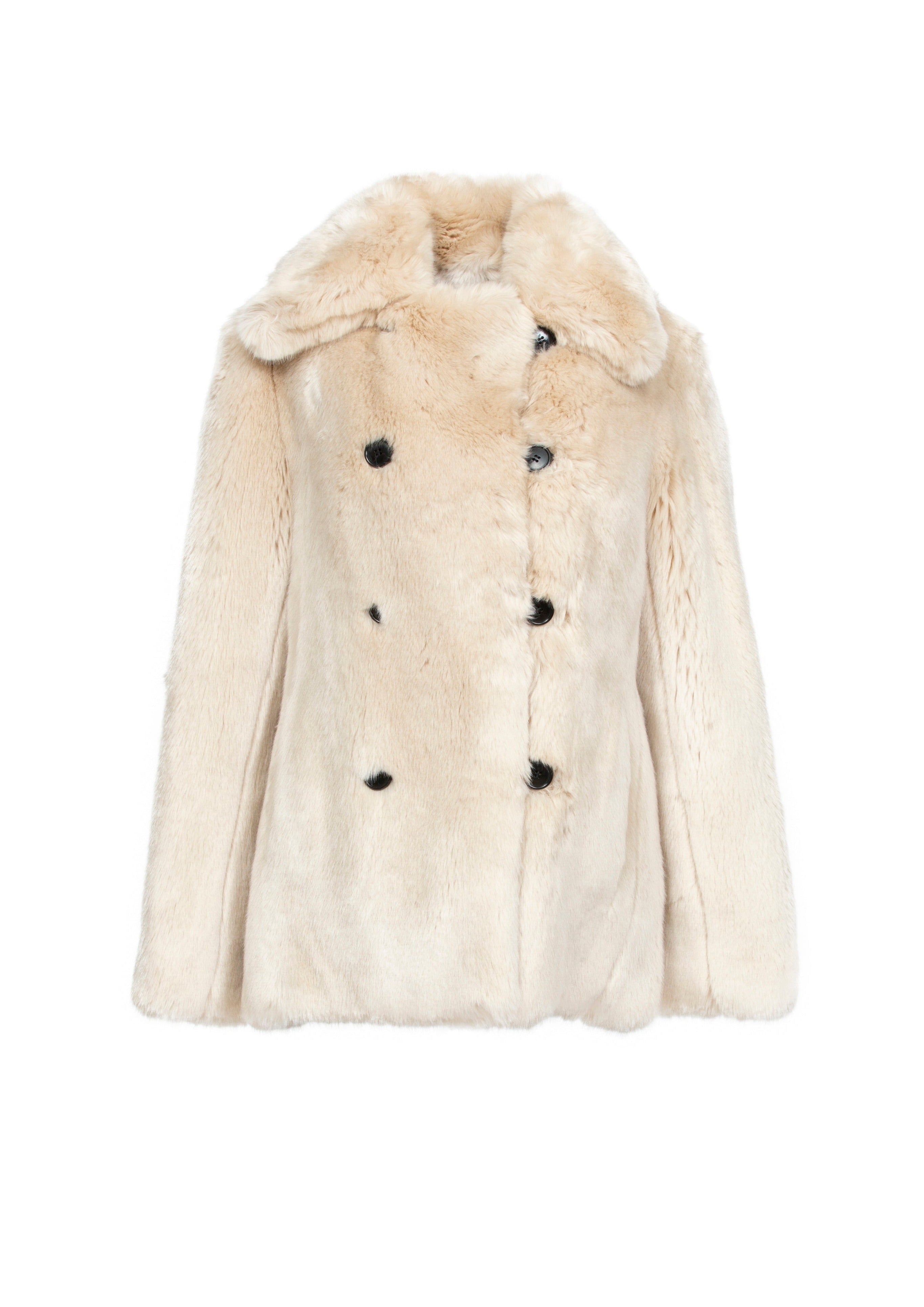 Colette Faux Fur Jacket in Crème