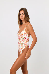 Suzy Bustier One Piece in Peach Floral