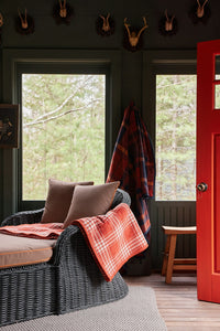 Autumn Plaid Blanket in Desert Red