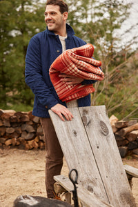 Autumn Plaid Blanket in Desert Red