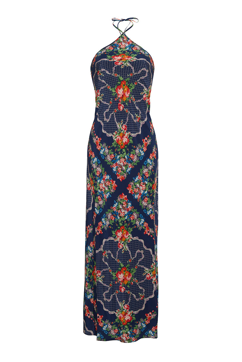 Andes Dress in Gemma Scarf Navy