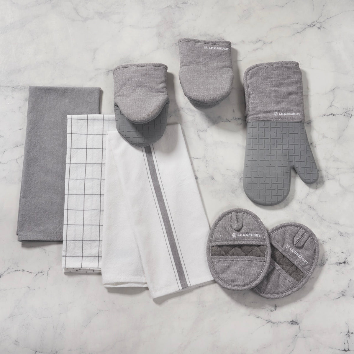 Mini Oven Mitts 8" in Charbon, Set of 2